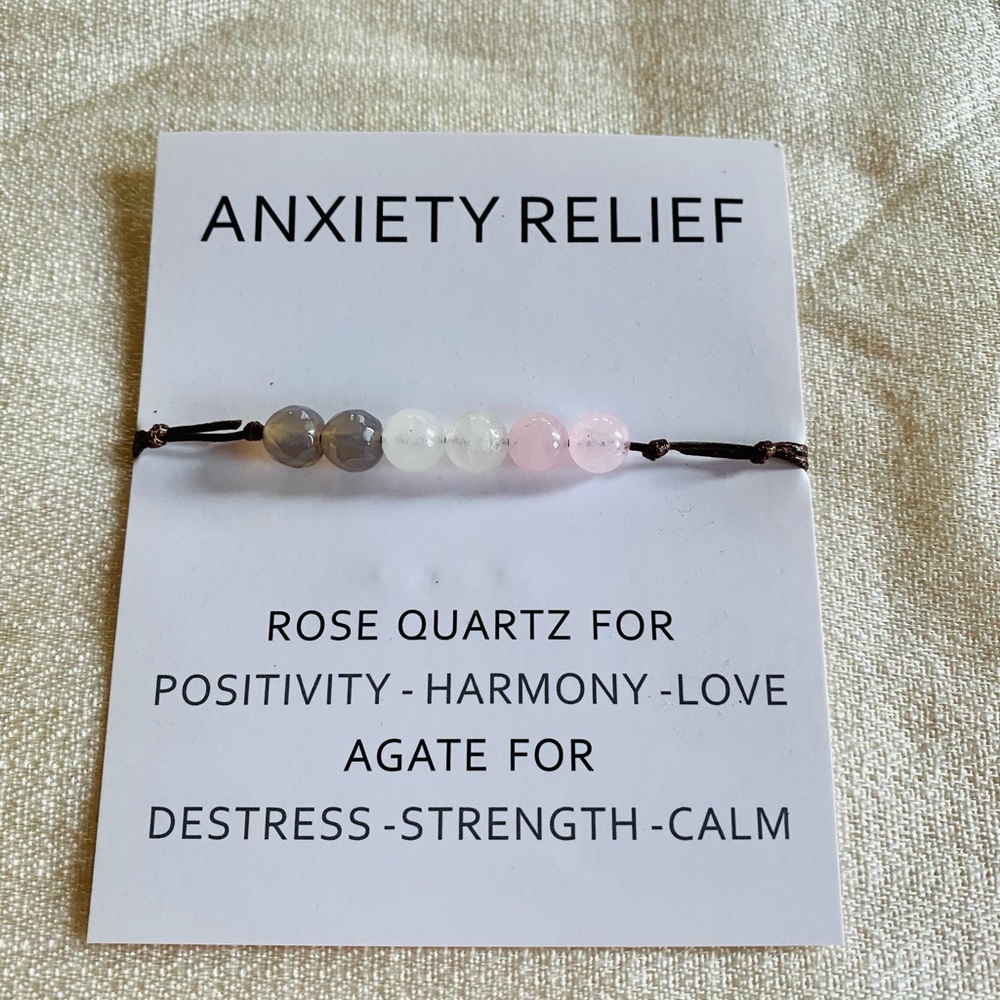 Anxiety Relief bracelet crystals w card | MAKE A WISH | friendship gift jewelry